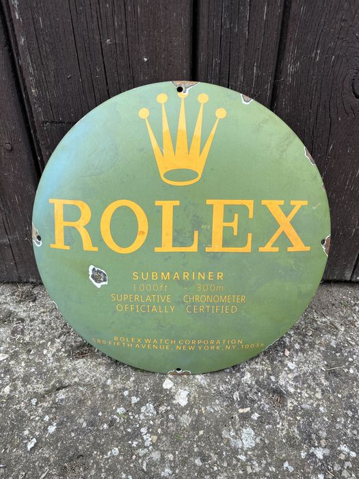 Vintage szyld emaliowany Rolex emalia tablica reklama retro USA