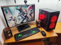 Gamingowy komputer RGB.RX570 8GB,32GB RAM,SSD,1TB HDD+monitor+akcesori