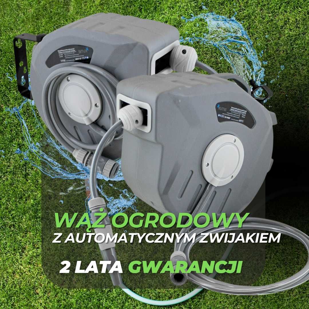 wąż ogrodowy z automatycznym zwijaniem zestaw do podlewania - Nowy!