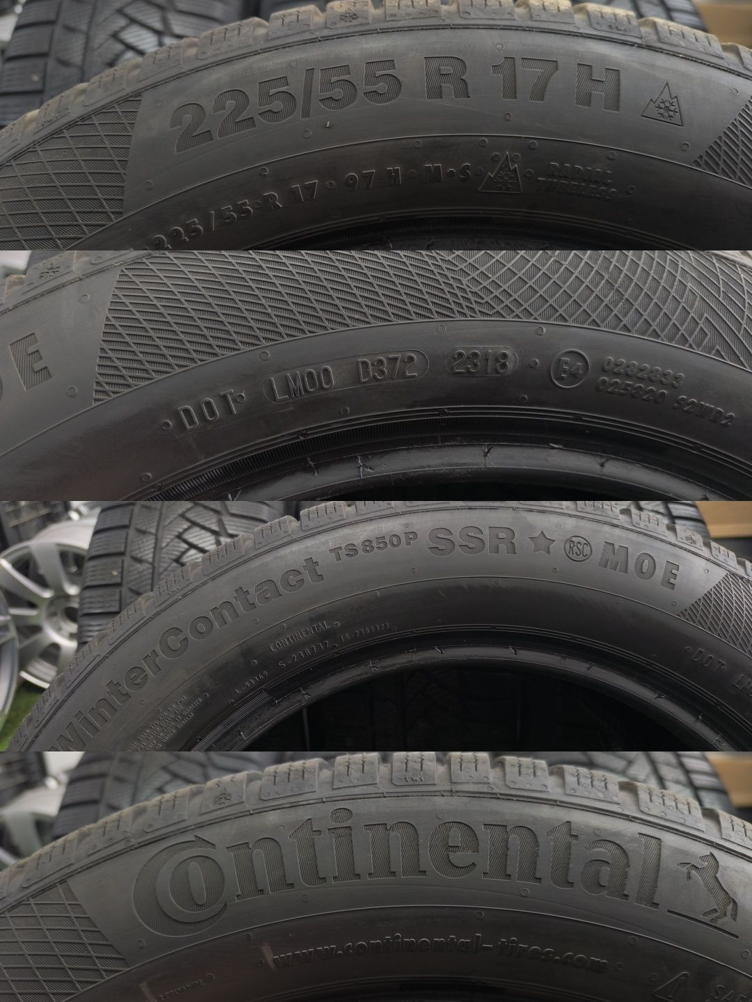 7mm 4 x 225/55/17 Continental Opony Zimowe Wysyłka