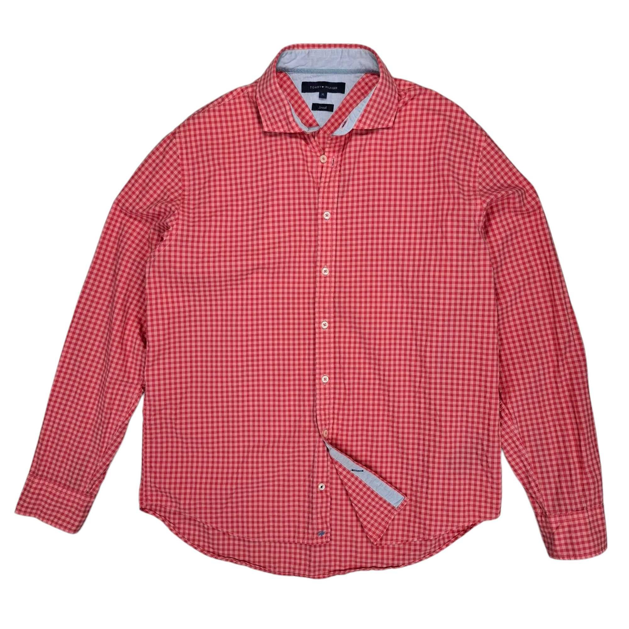 Tommy Hilfiger Stretch XL koszula w kratę męska bawełna kratka TH
