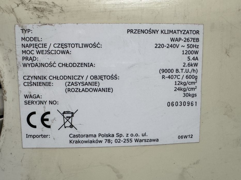 Klimatyzator przenośny