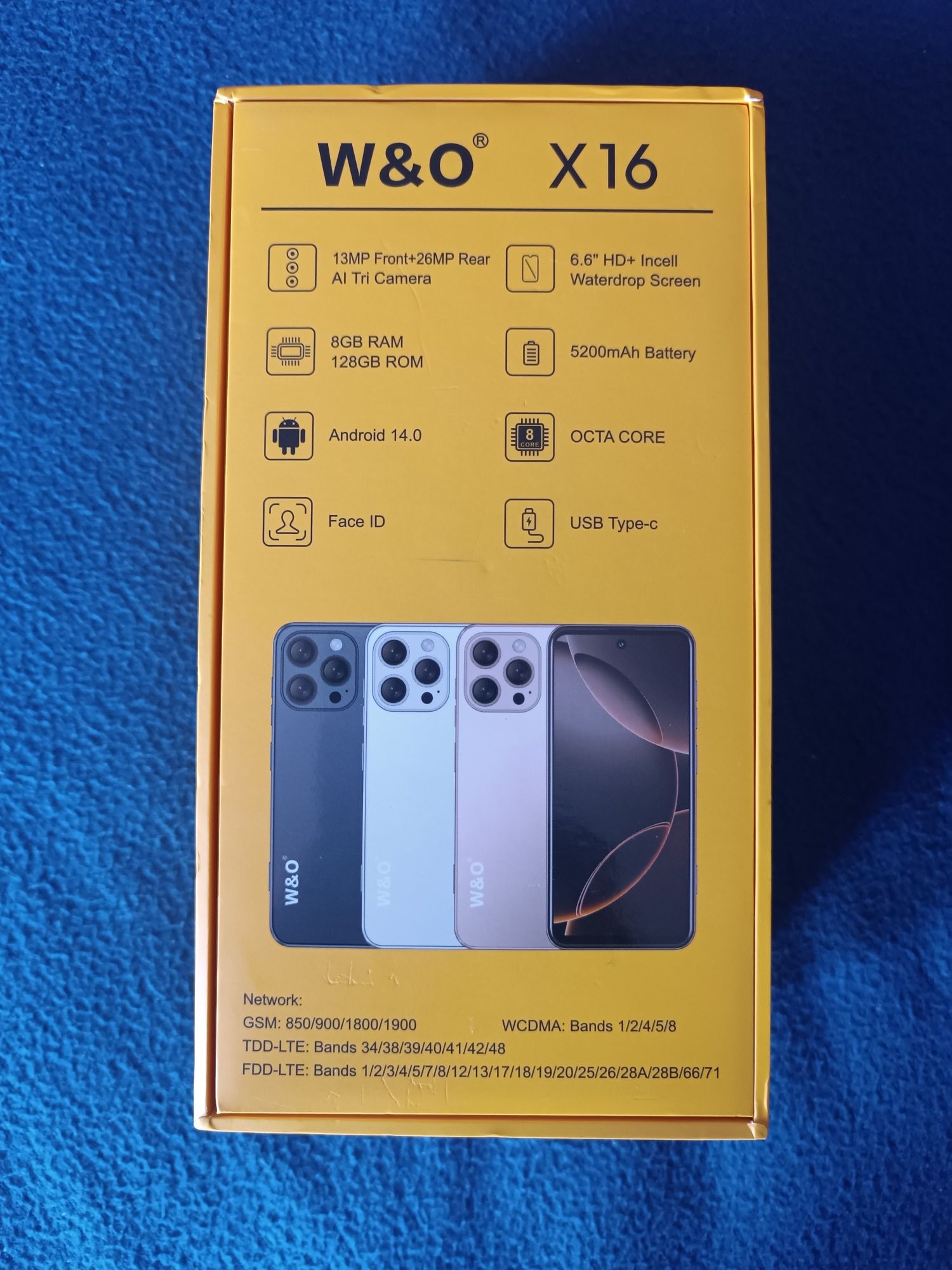 Smartphone W&O X16 rosa gold NOVO