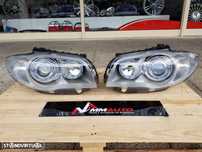 Faróis Angel Eyes BMW Série 1 Fundo Cristal