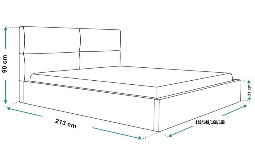 Łóżko tapicerowane z podnoszonym stelażem 120/140/160/180x200 WIKI