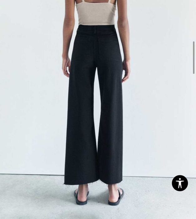 нові чорні джинси Зара, широкі брюки Zara,жіночі джинси