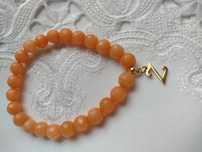 bransoletka 18cm jadeit brzoskwiniowy i literka Z