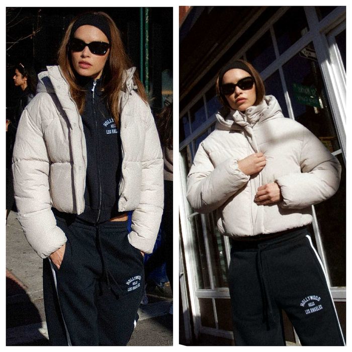 S M Zara Куртка пуффер зимняя демисезонная водоотталкивающая женская