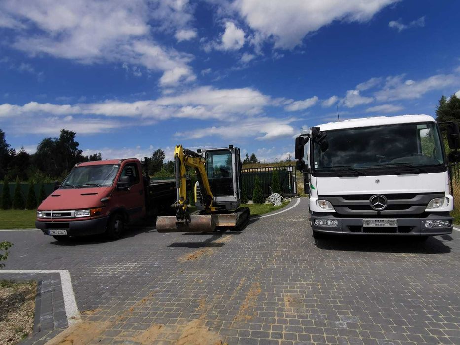 Suchy Beton//Piasek Plukany Zwir////KruszywaDrogowe//Minikoparka