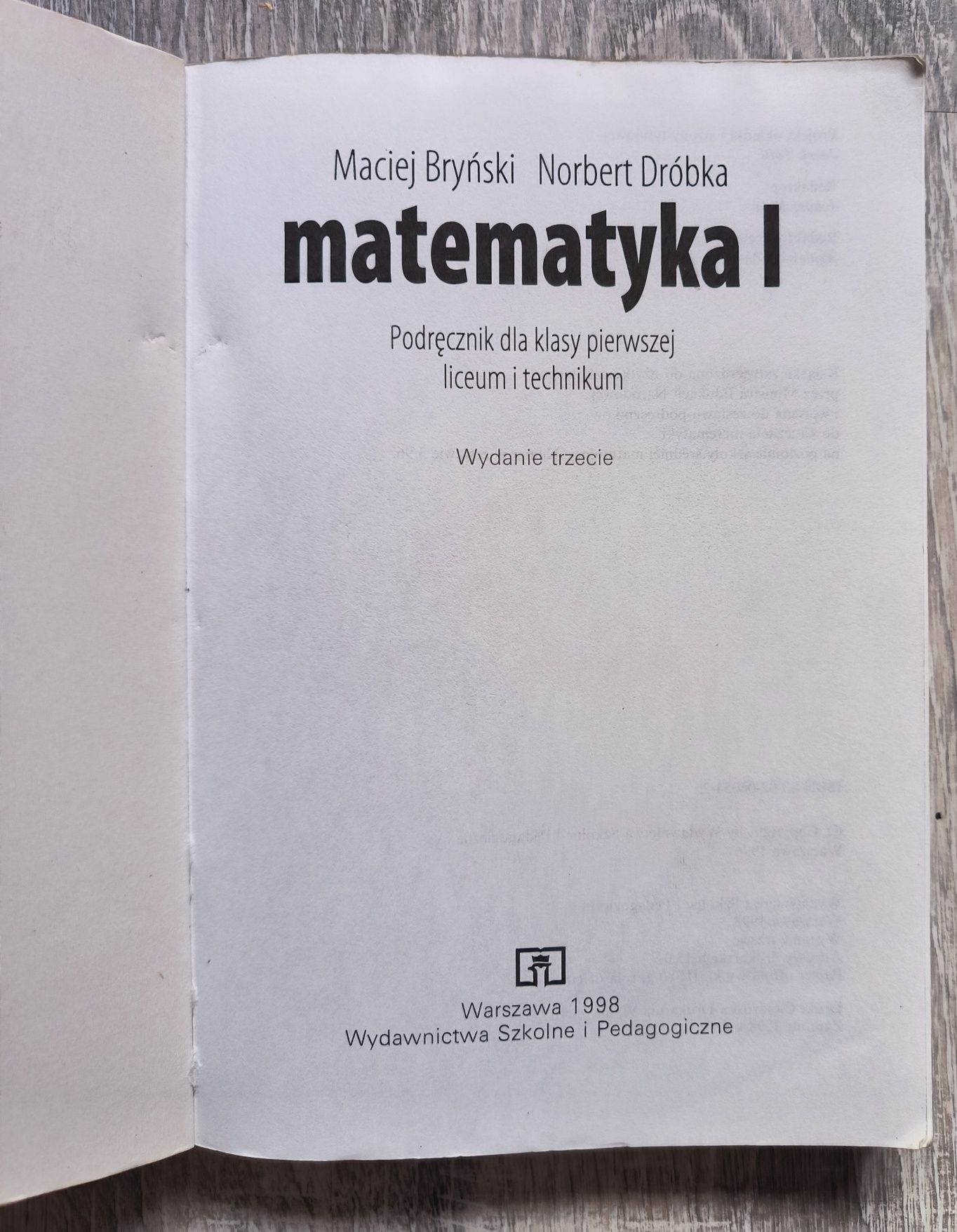 Matematyka I, II, III podręczniki do liceum i technikum z 1988