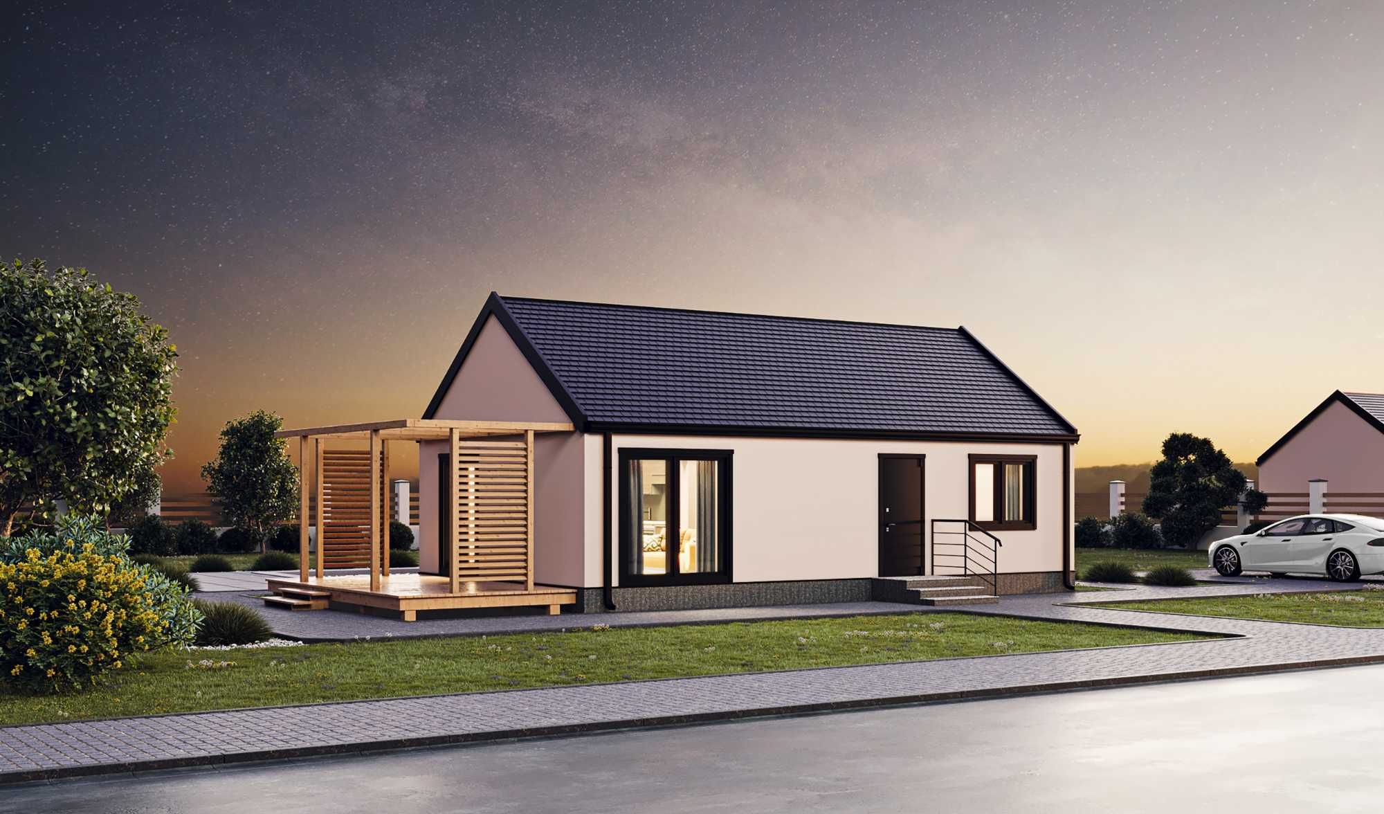 Eco Small House - Domek modułowy 65m2 całoroczny pod klucz,2x33m2, 70m