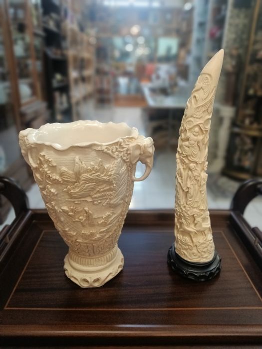 Jarra e Presa em resina/marfinite