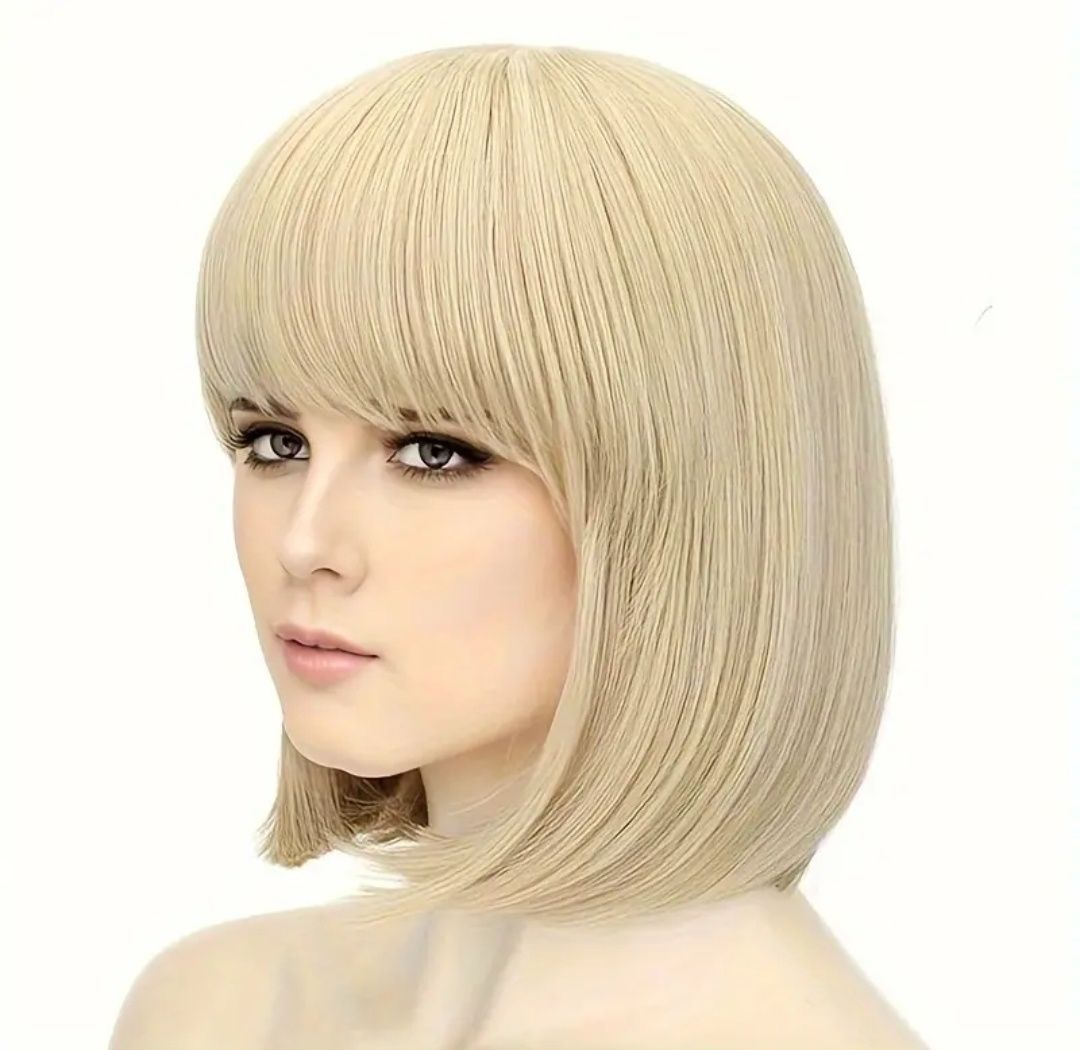 Peruka bob jasny blond złoty