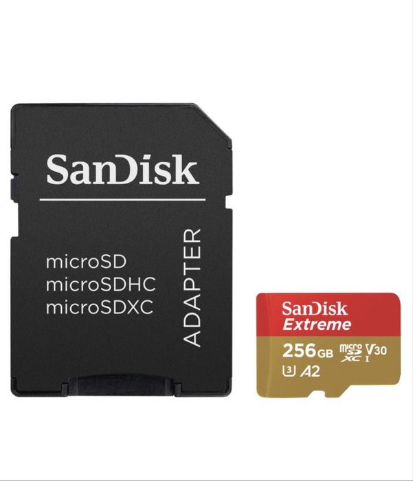 Карта памяти SanDisk Extreme microSDXC 256GB UHS-I U3 V30 + SD-адаптер