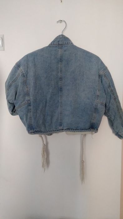 Jeansowa kurtka na grubej podpiec miś - Yoyo. S