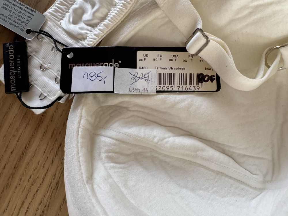 Biustonosz nowy 80F bardotka strapless brytyjskiej firmy Panache