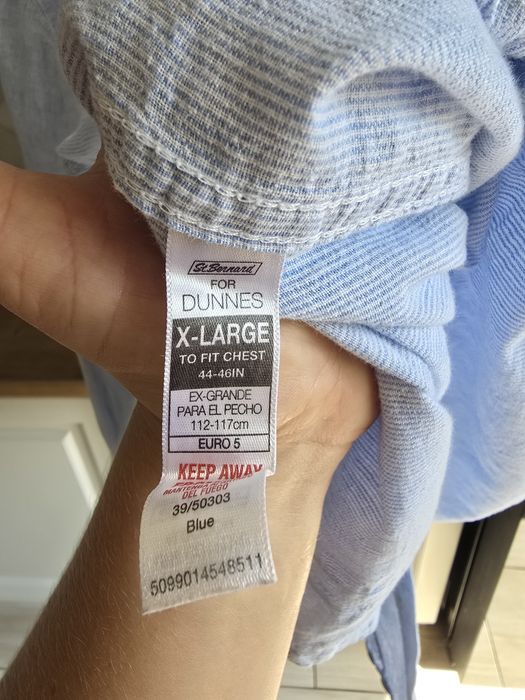 Koszula męska lniana w paski XL bawełna len