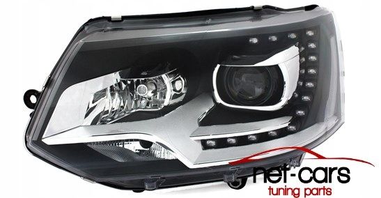 Reflektory lampy przednie przód VW T5 LIFT LED XENON H7 DEPO DRL chrom