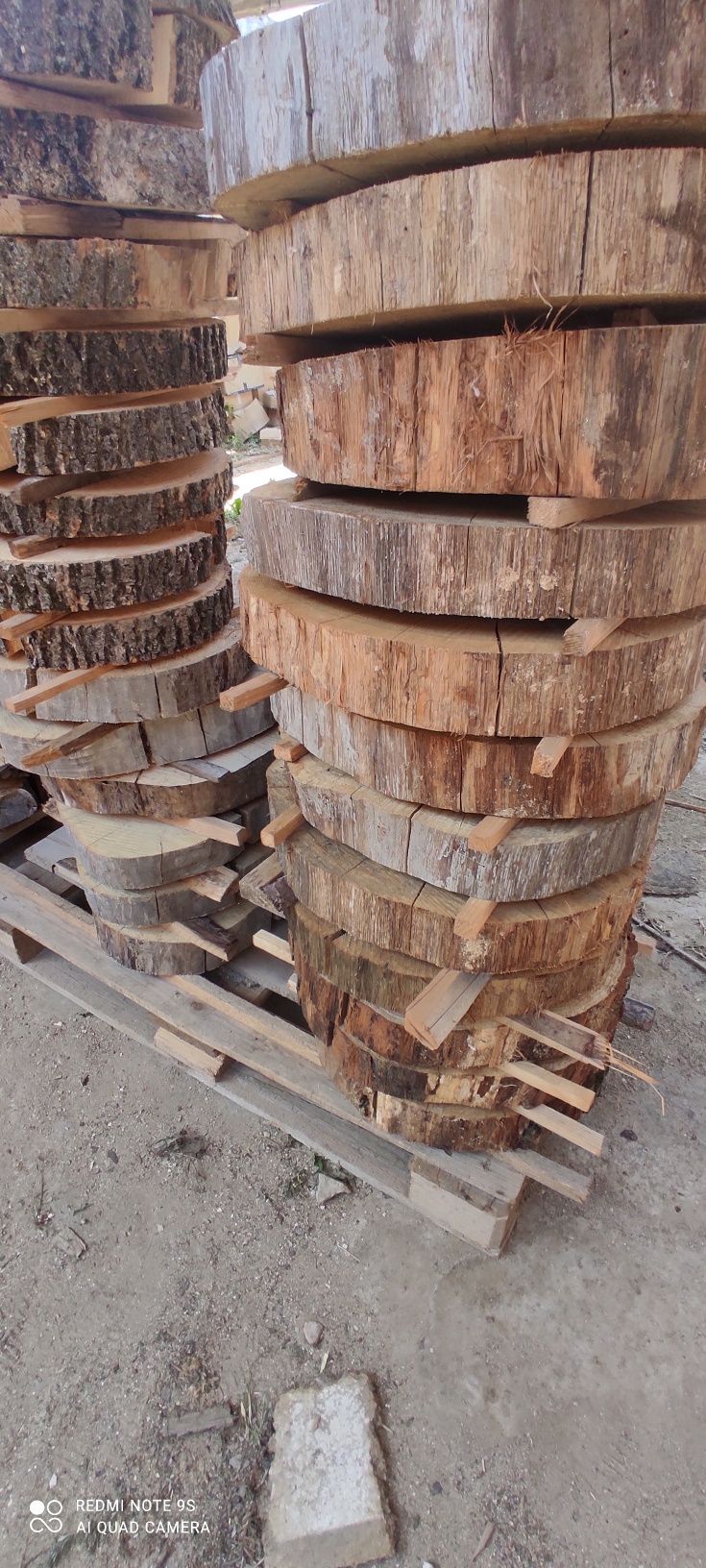 Plaster drewna DĄB cięte na traku 45-50cm sezonowane
