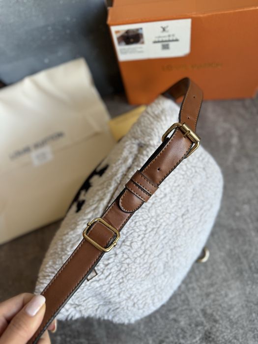 Бананка сумка жіноча луі вітон louis vuitton teddy меховая женская