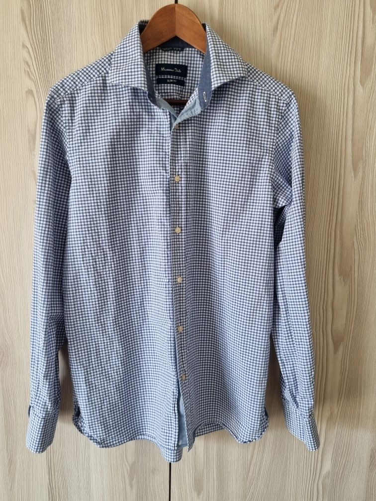 Massimo Dutti, slim fit, koszula męska, długi rękaw, w kratkę, rozm. M