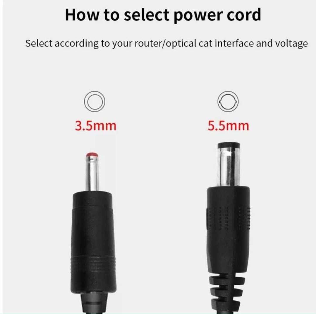 Кабель конвертер для роутера 5V на 9V та 12V для роботи від повербанку