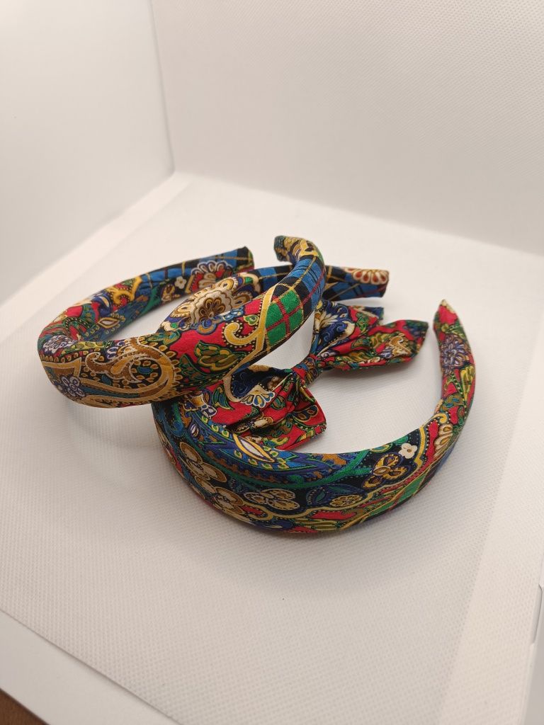 Opaska jedwabna do włosów mama córka handmade