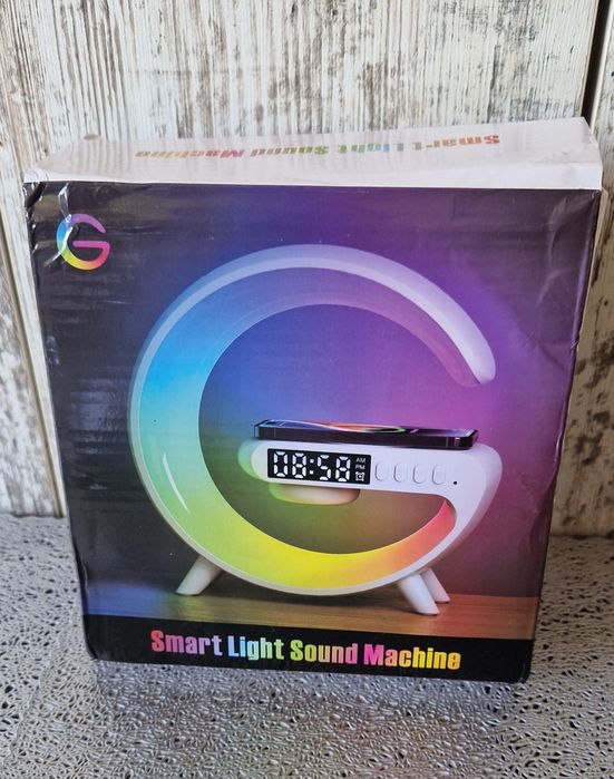 Przenośny głośnik Bluetooth, zegar, budzik, lampka nocna RGB, kabel do