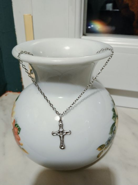 Łańcuszek srebrna zawieszka krzyżyk próba 925