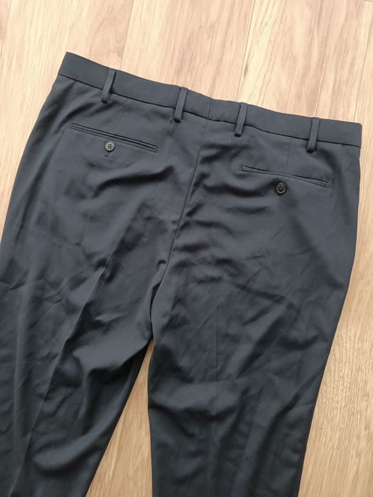 Granatowe męskie spodnie garniturowe eleganckie 48 4XL