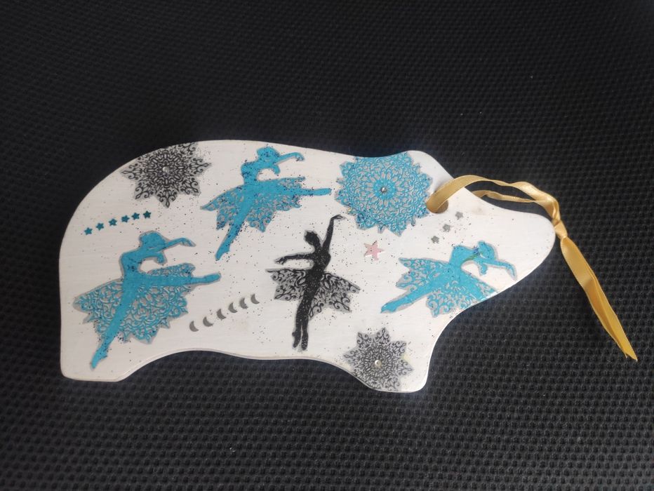 Ozdobna deska do krojenia Decoupage 13x24cm piękna!