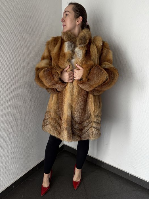 Futro z lisów, naturalne, oversize