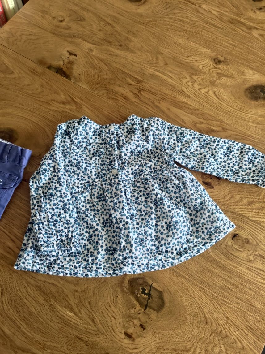 Bawełniane bluzka i spodnie r. 68-74