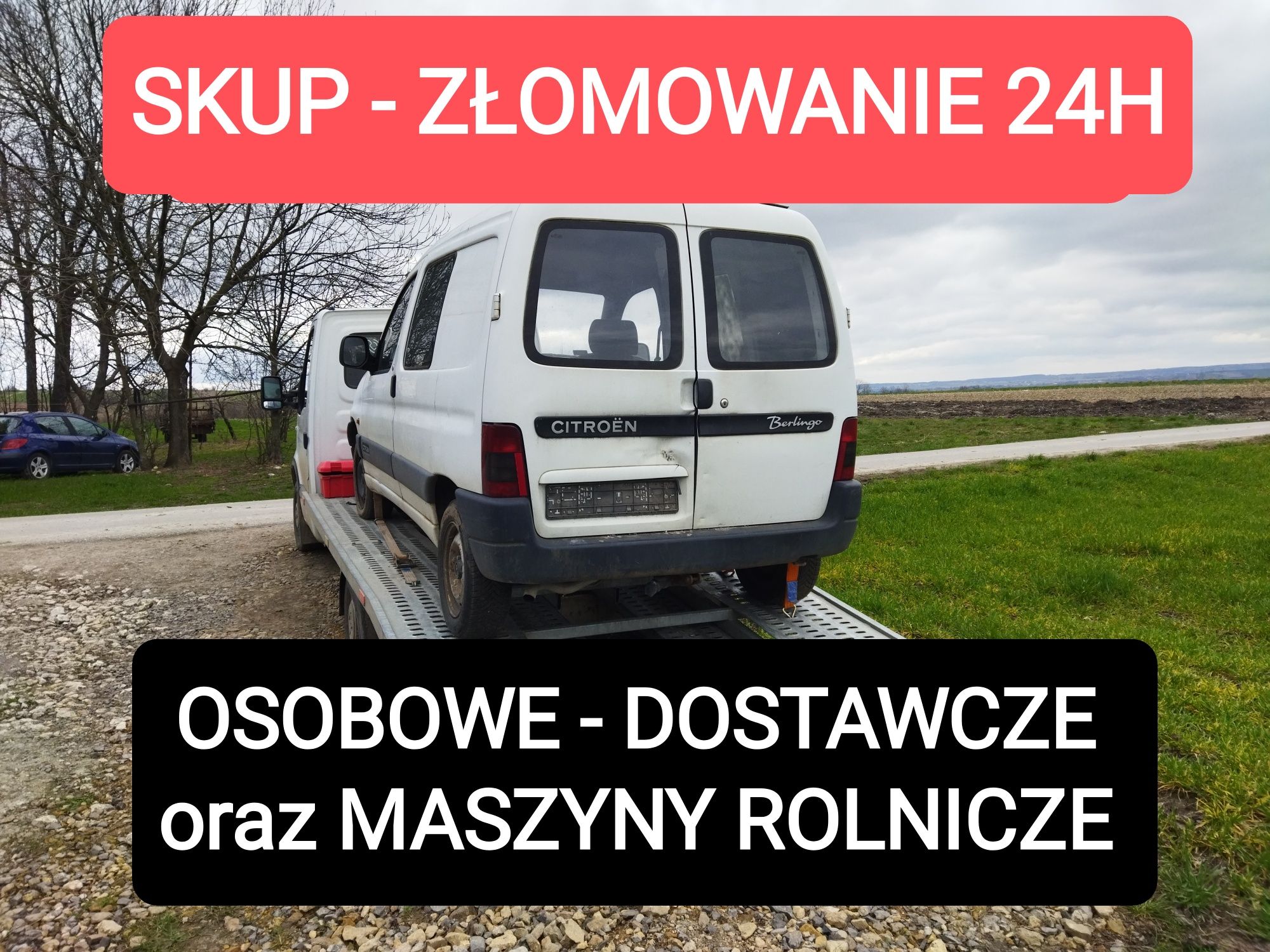 SKUP ZŁOMOWANIE AUT QUADÓW maszyn ROLNICZYCH samochodów dostawczych bu