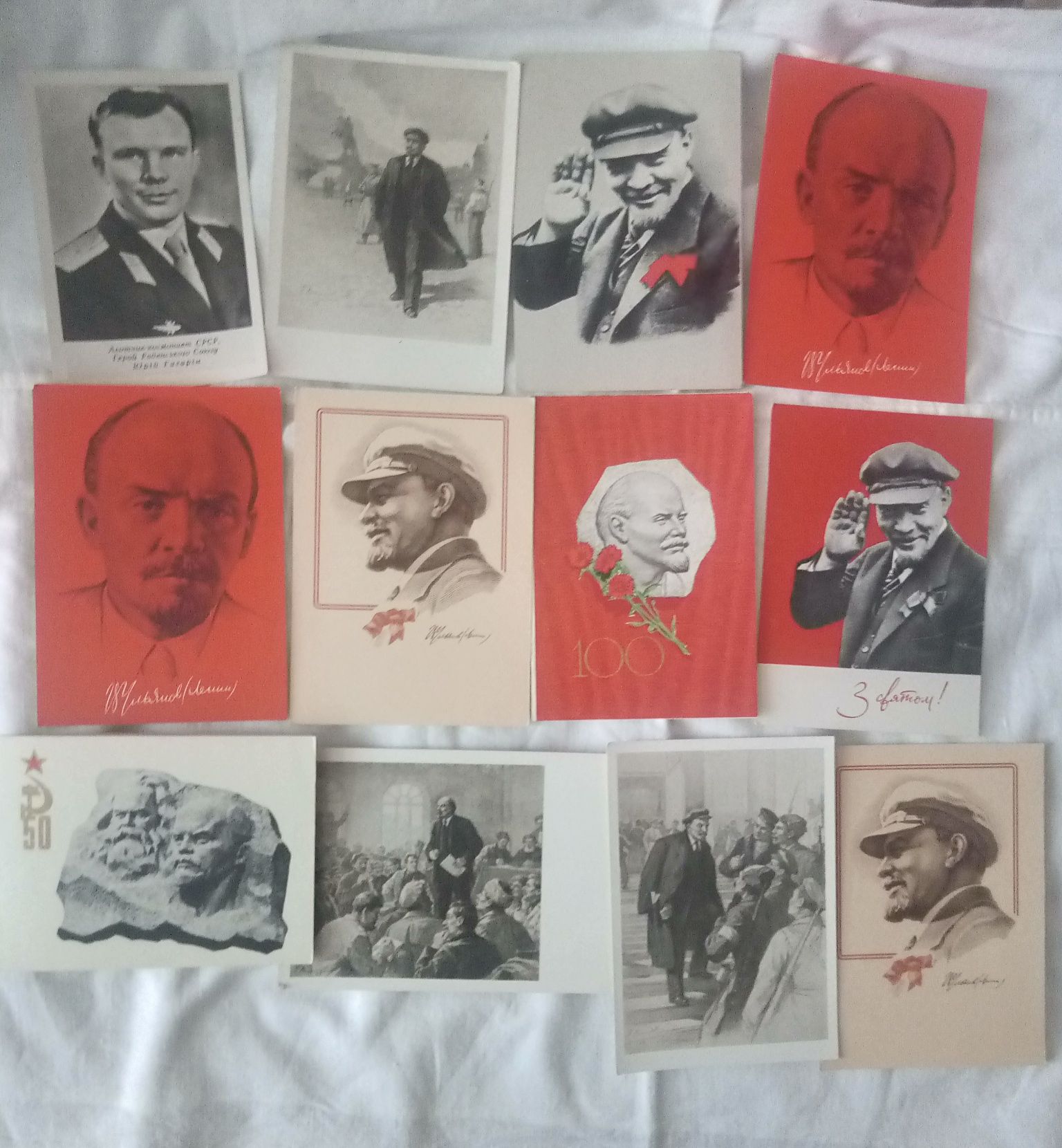 открытки советских (66шт) ,зарубежных (16)актеров, Гагарина, Ленина-11