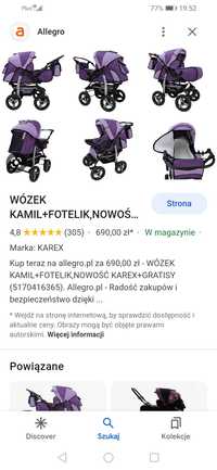 Wózek dziecięcy firmy Kamil 2 w1