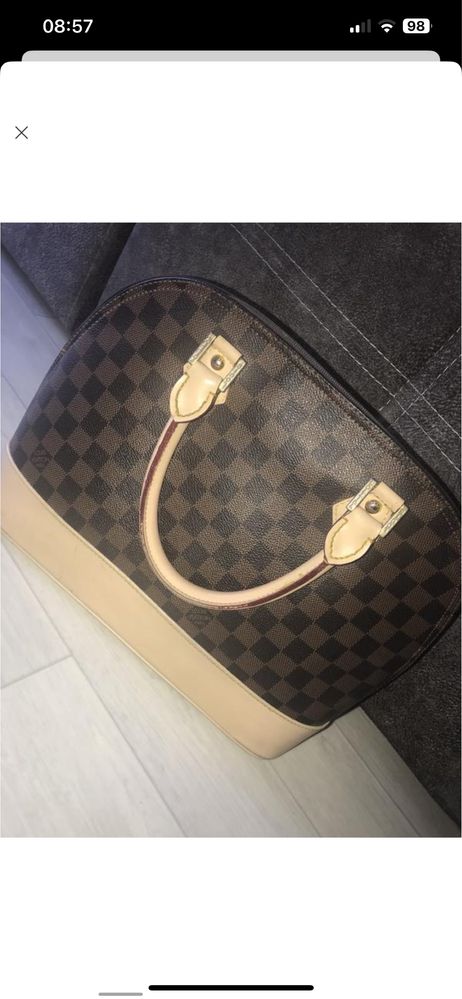 Louis vuitton alma pm damier ebene шикарна сумка