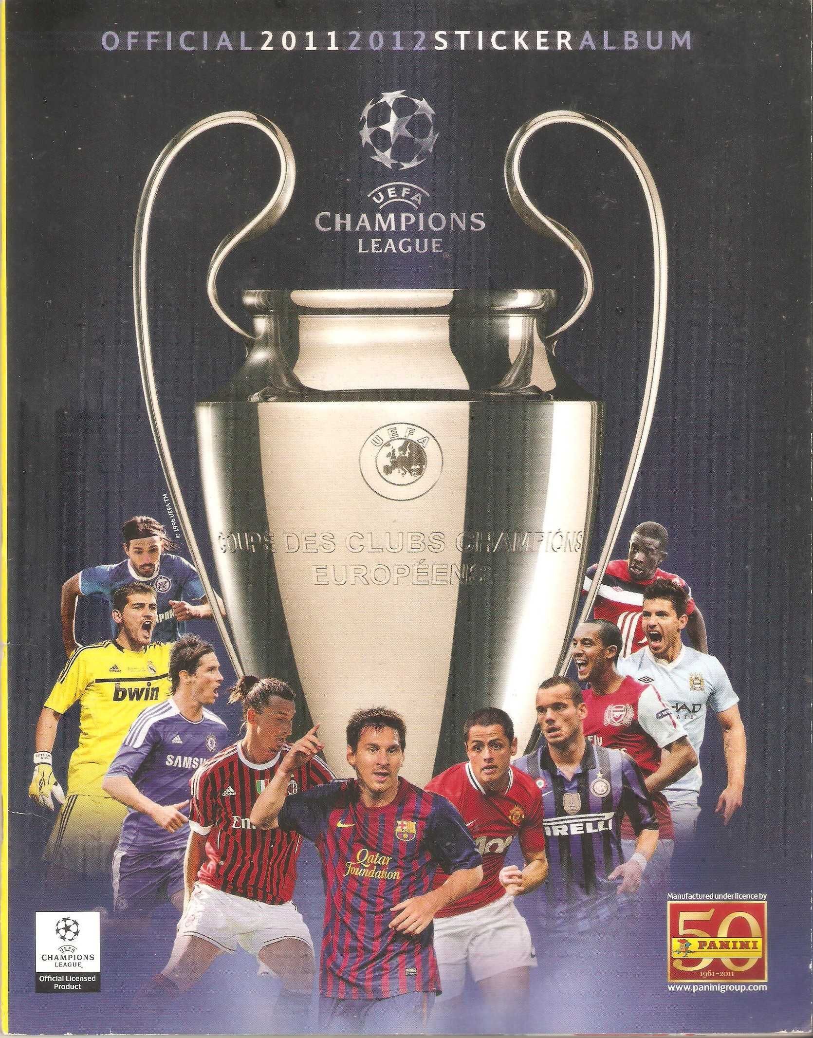 caderneta UEFA champions league 2011 com Messi na capa