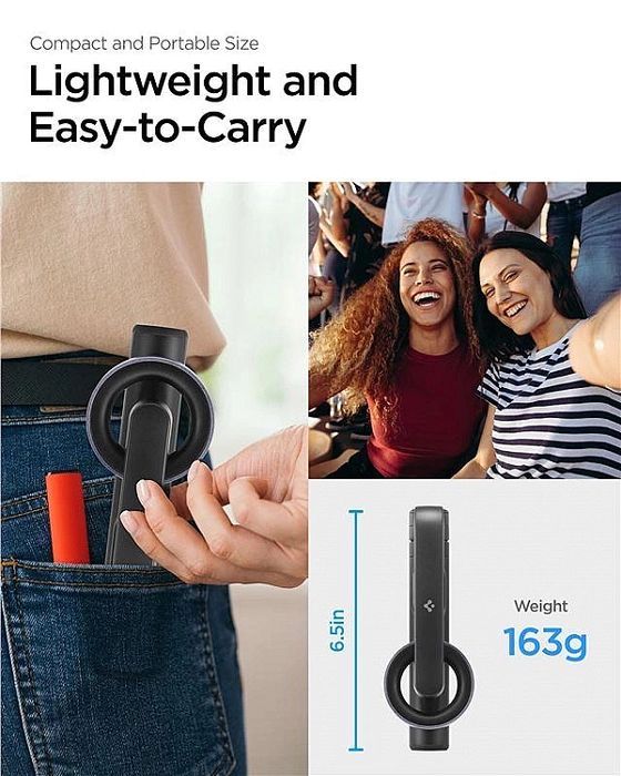 Selfie stick Spigen S570w tripod MagSafe z Bluetooth - czarny