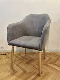 Krzesło z podłokietnikami fotel tapicerowany szary