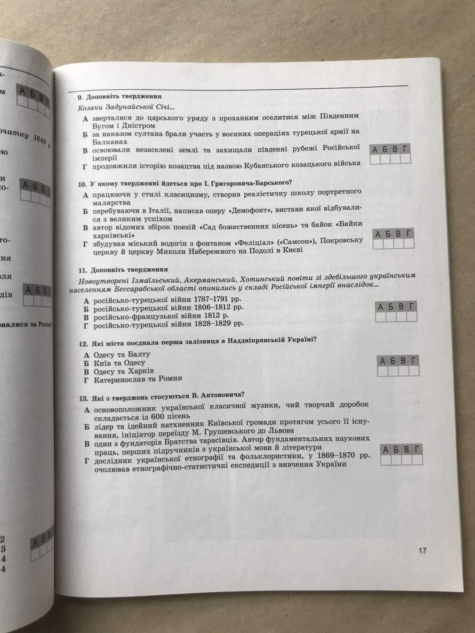 Історія України. Збірник завдань для контрольних робіт. 9 клас