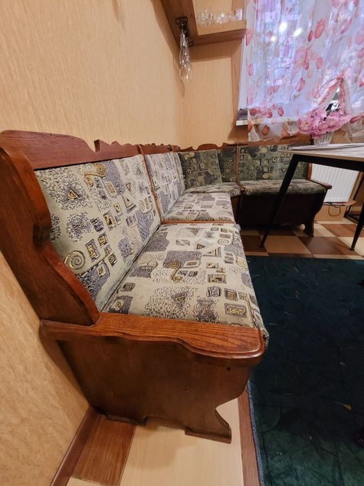 Кухонний м’який куточок із відсіками для зберігання, 2×1.28 м, стан за