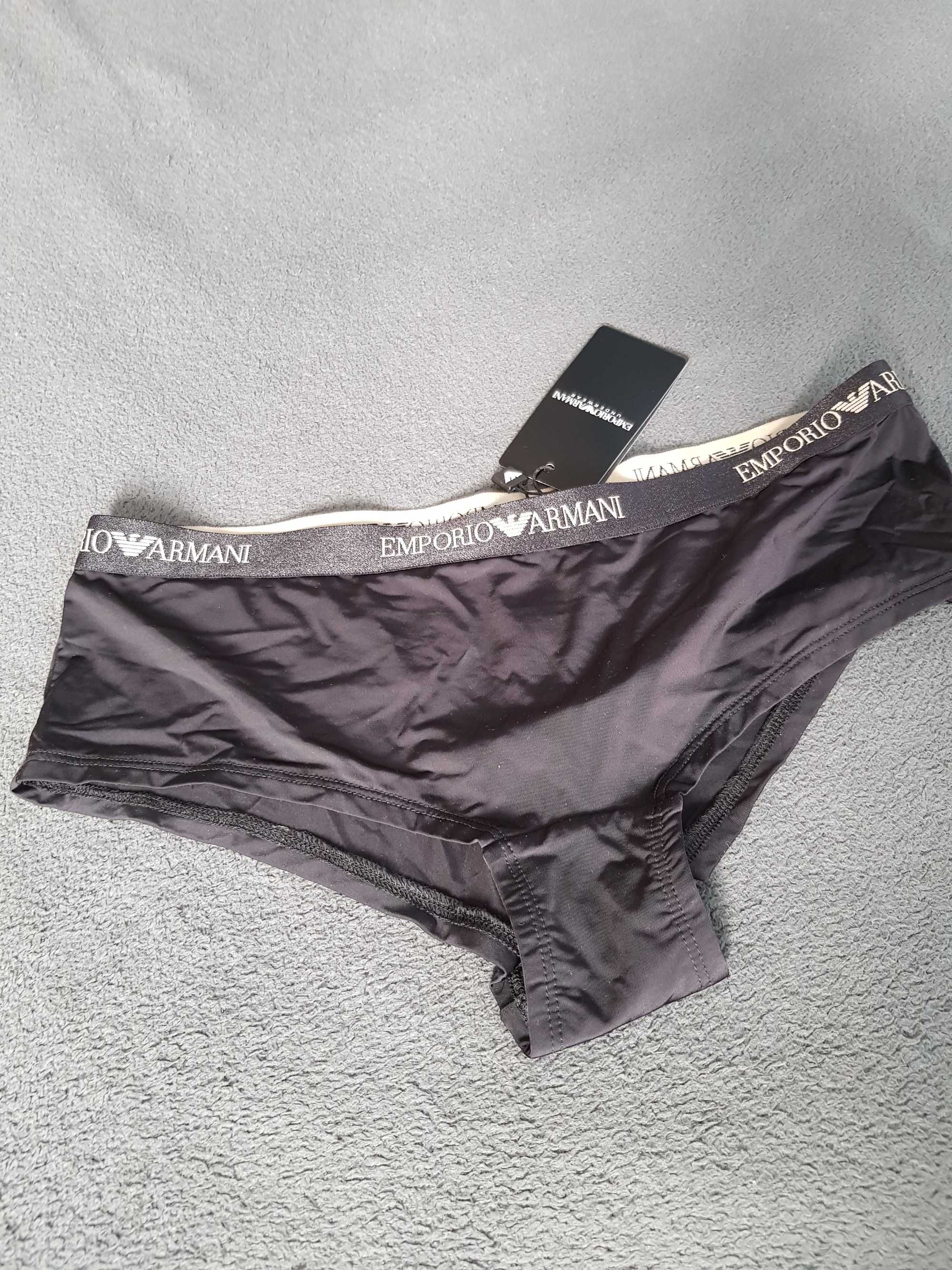 M Emporio Armani Underwear figi mikrofibra  nowe z metką czarne złote