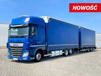 DAF XF 480 / ZESTAW TANDEM 120 M3 / PRZEJAZDOWY / 7,75 M + 7,75 M / SALON PL  jumbo pełen serwis pierwszy właściciel