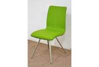 Krzesła obite skórą ekologiczną, kolor zielony, II gat. -20%