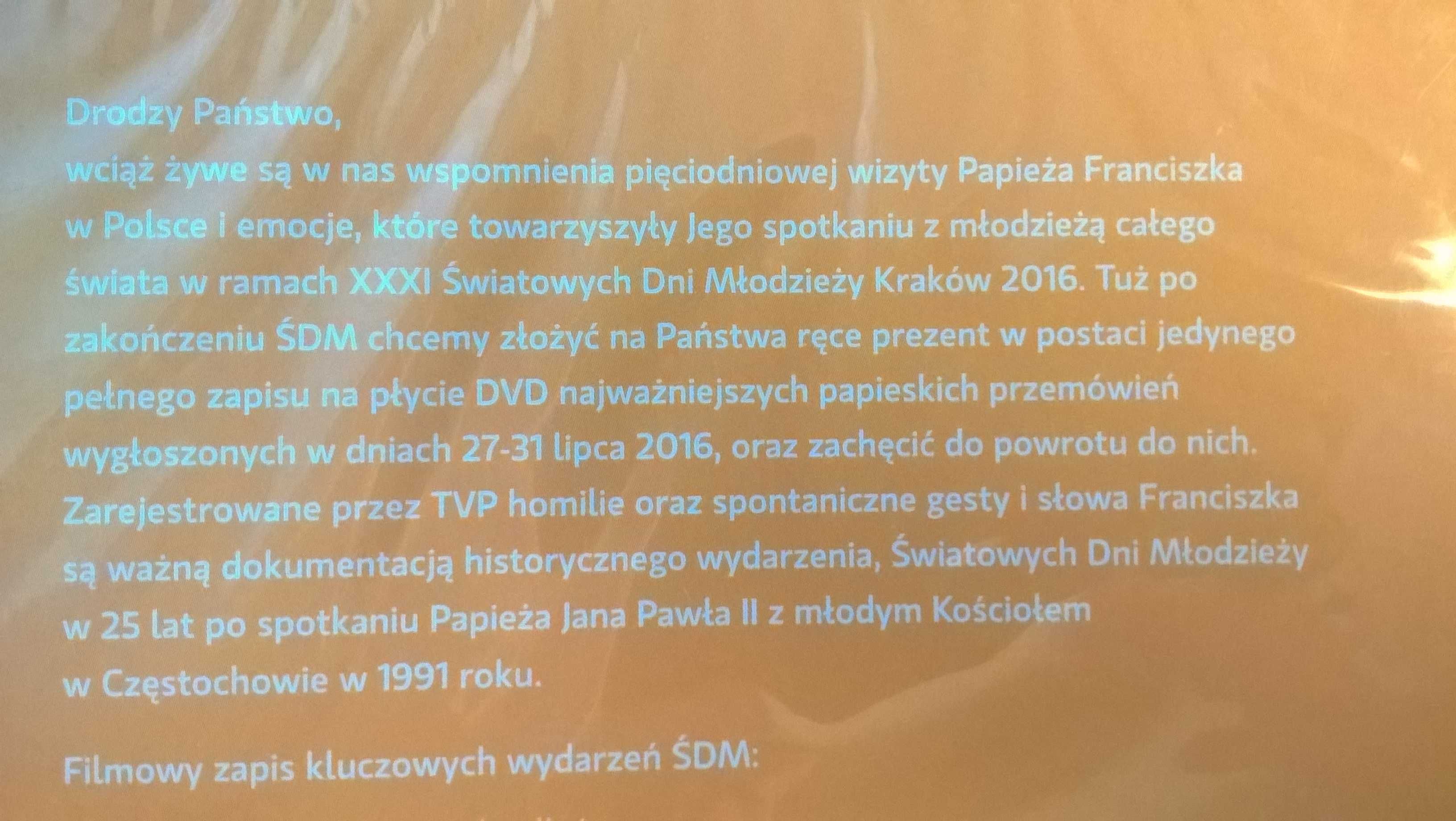 ŚDM Kraków 2016, Kolory - książka i film na DVD - NIEUŻYWANE, w folii
