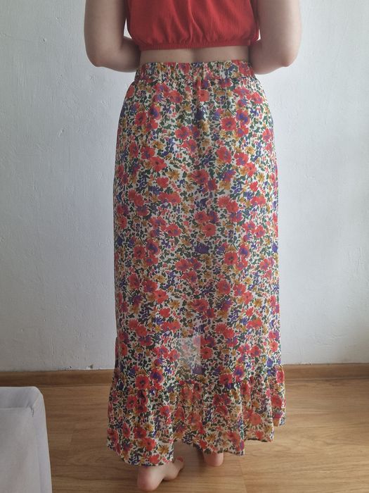 Długa spódnica w kwiatki