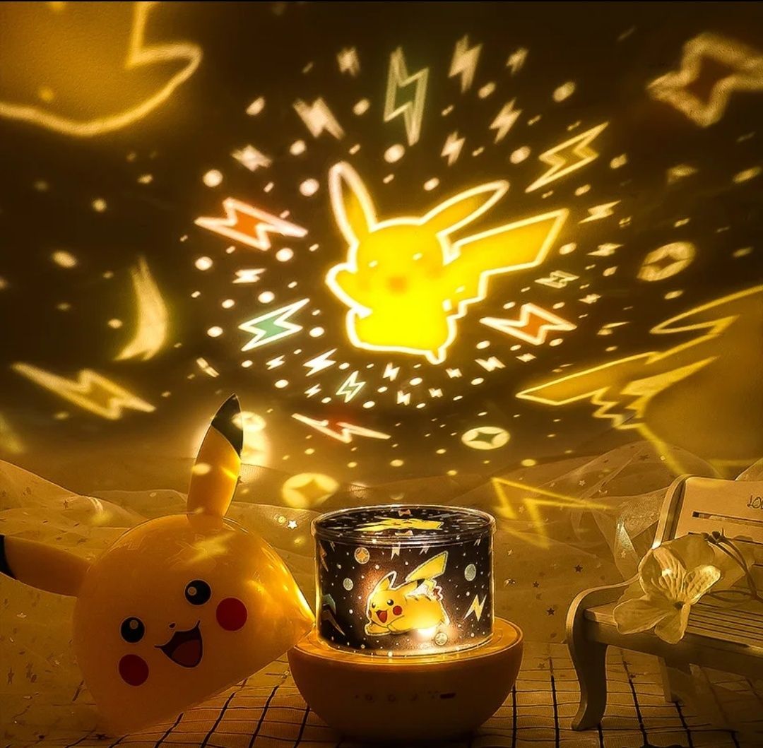 Luminária & projetor pikachu com música