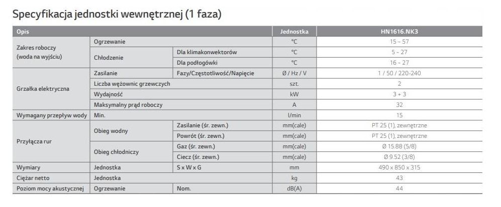 Pompa ciepła LG Split 12 kW HU121MA/ HN1616M Therma V 1-F