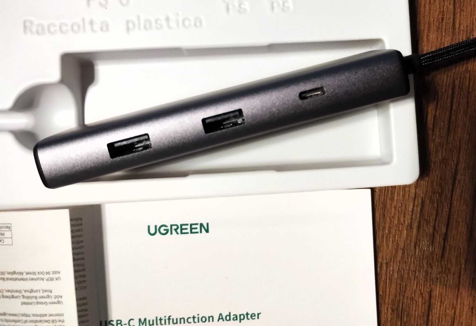 Adapter 6w1 UGREEN CM498 Hub USB  2x USB-A 3.0, USB-C 3.0, 2xHDMI, PD